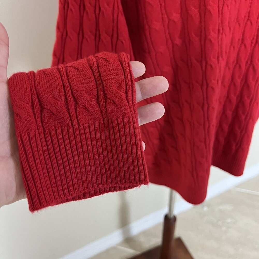 Red Cable Knit Sweater Womens Size 1X Soft Cozy Christmas Holiday Croft & Barrow - Picture 6 of 14